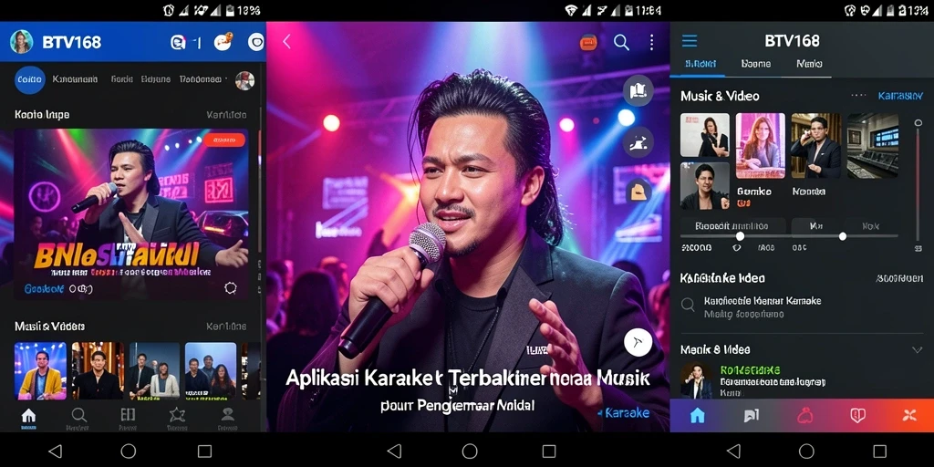 Tampilan antarmuka BTV168 yang menarik dan interaktif untuk Karaoke.