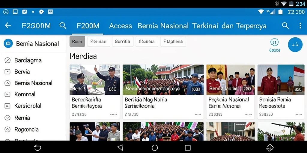 Antarmuka F200M menampilkan berita nasional terbaru dan terpercaya.