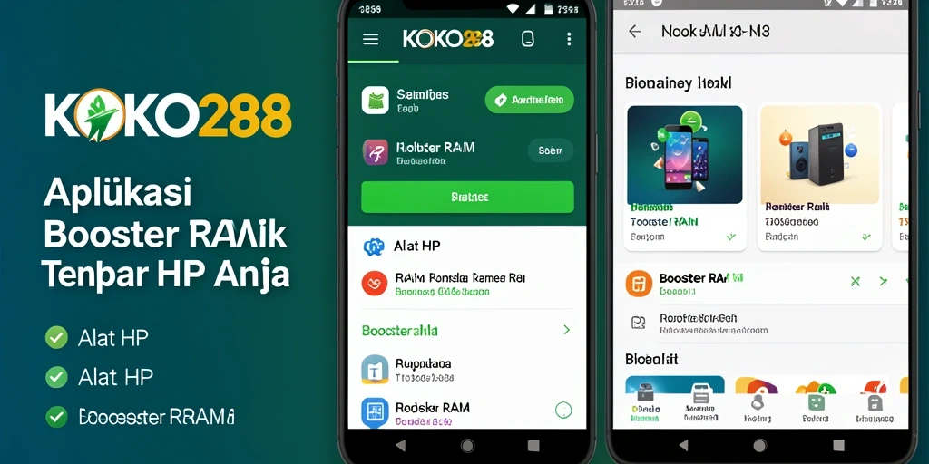 Tampilan antarmuka KOKO288 yang user-friendly untuk optimalisasi RAM.