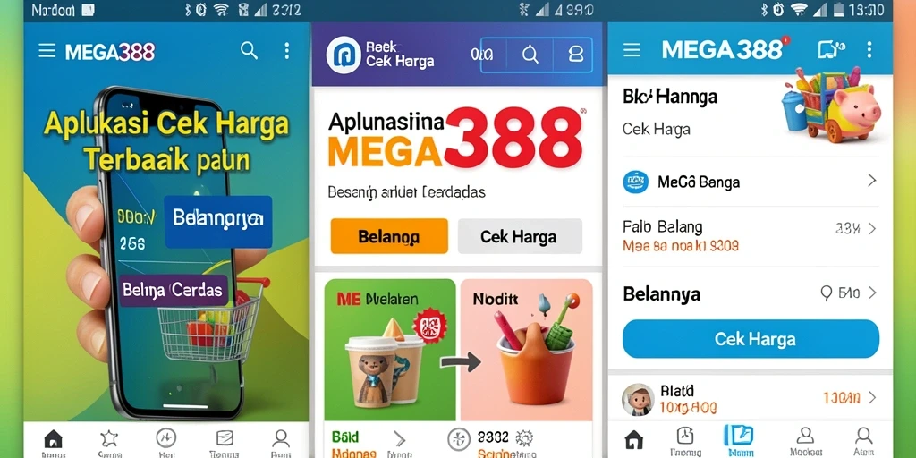 Antarmuka MEGA388 menampilkan perbandingan harga yang informatif dan praktis.