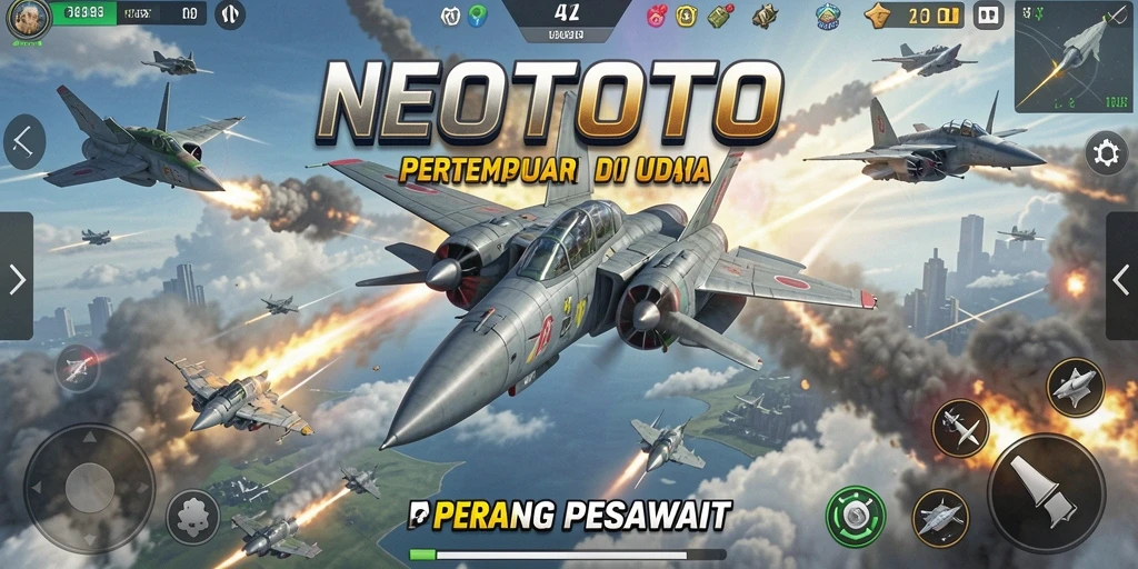 Tampilan antarmuka menarik dari game Perang Pesawat NEOTOTO.