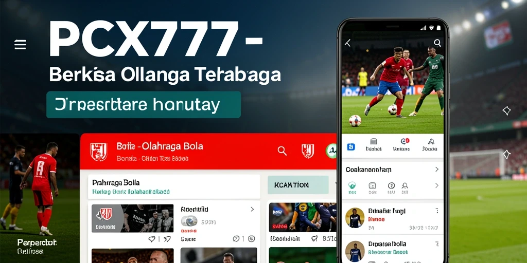 Tampilan antarmuka PCX777 untuk berita olahraga bola.
