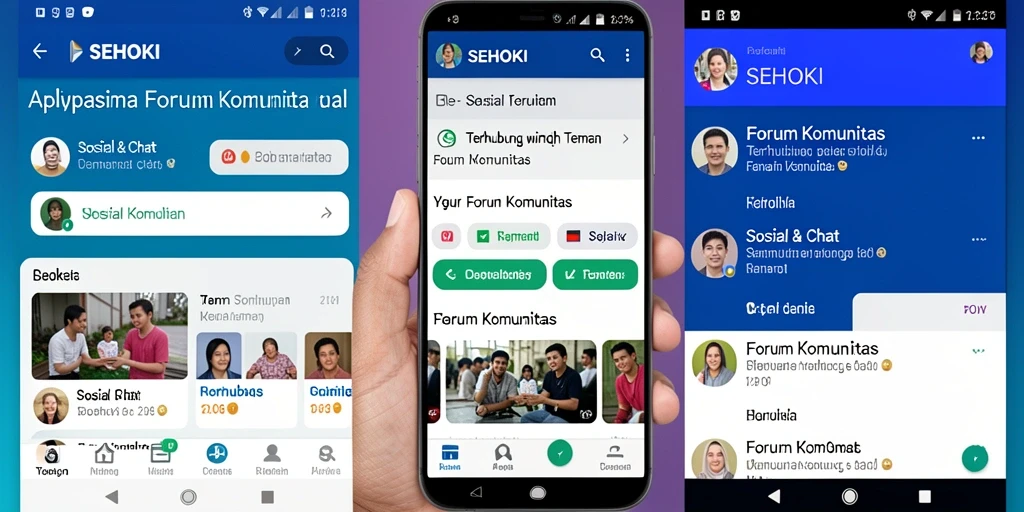 Antarmuka aplikasi SEHOKI menampilkan forum komunitas yang menarik.