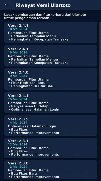 Riwayat Versi ulartoto untuk Pengguna Android